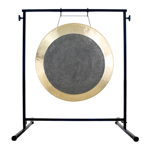 Version 1.0.0 20" to 22" Gongs on Fruity Buddha Stand - 22" Deep Breath Chau Gong. Includes Gong, Stand & Mallet/Handmade Bronze Medium Gong/Easy to Assemble Metal Stand/Great for Travel - Image 1