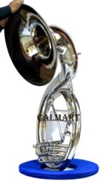 Bb Flat Silver Sousaphone Tuba With Free Case+Mouthpiece Bb Big Bell 24" Nickel