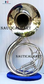 Bb Flat Silver Sousaphone Tuba With Free Case+Mouthpiece Bb Big Bell 24" Nickel - Image 2