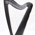 Musical Instrument Black 22 Strings Lever Solid Wood Celtic Irish Rose Harp
