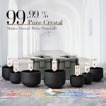 432HZ 6-12 Inch Set of 7 Chakra Black Frosted Quartz Crystal Singing Bowls with 2 Pcs Carry Cases and Suede Mallet - Image 4