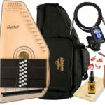 Oscar Schmidt OS120CNE "Birds Eye Maple" Acoustic Electric Autoharp with Gig Bag, Tuner, Polish, Cloth, Tools, FT600 Fine Tuning System, Solid Spruce Top Rock Maple Pin Block