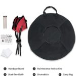 440hz Handpan Drum 10 notes 22inch "Purple Performer" in D Kurd Minor with handpan stand, handpan case, durable mallets and dust-free cloth - Image 5
